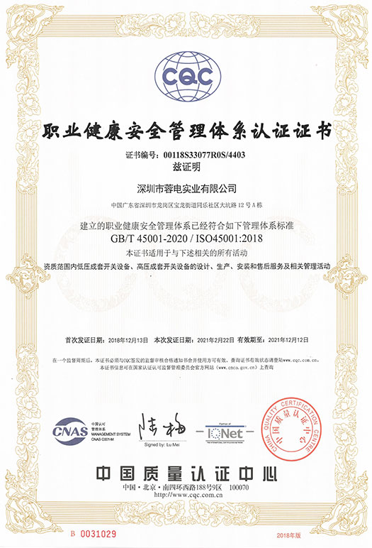 Occupational health and safety management system certification